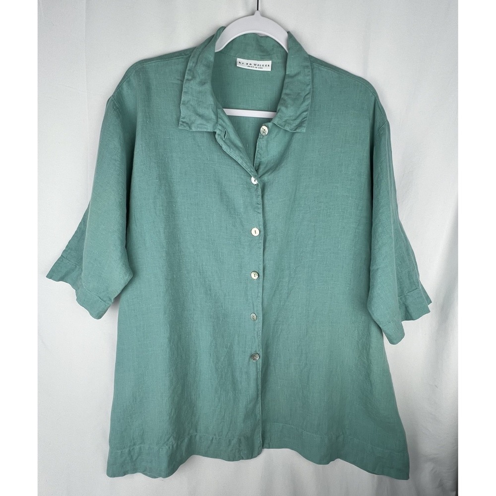 Bryn Walker Lightweight Linen Gordon Tunic Shirt Sz L Rosebud  3/4 Sleeve A-Line
